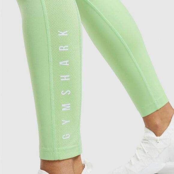Gymshark high waisted mesh spell out Bali green leggings size medium NWT - Picture 4 of 14